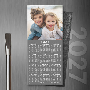 Calendrier 2027 avec photo Magnet minimaliste mode