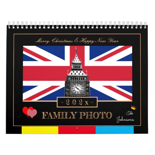Calendrier 2027 Bonne Année, Drapeau britannique, Big Ben Roy (Protection)
