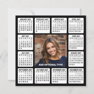 Calendrier 2027 - Carte de vœux avec photo au cent