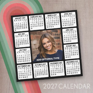 Calendrier 2027 - Carte de vœux avec photo au cent
