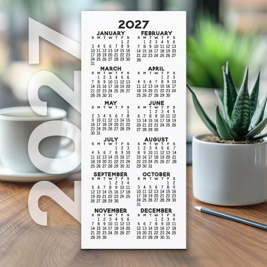 Calendrier 2027 - Carte minimaliste moderne