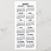 Calendrier 2027 - Carte minimaliste moderne (Devant)