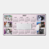 Calendrier 2027 Collage Photo Gingham Rose Mignon (Clavier et souris)