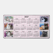 Calendrier 2027 Collage Photo Gingham Rose Mignon (Recto)
