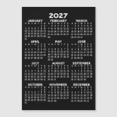 Calendrier 2027 de base noir carte magnétique (Devant)