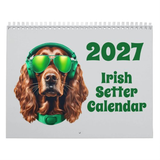 Calendrier 2027 de chien Setter Irlandais (Protection)