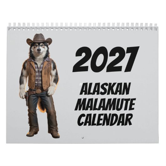 Calendrier 2027 des chiens Malamute d'Alaska (Protection)