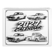 Calendrier 2027 des Muscle Cars Hot Rod