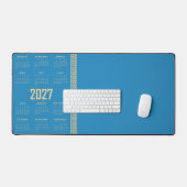 Calendrier 2027, Frette Grecque, Beige sur Bleu Co (Clavier et souris)