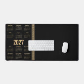 Calendrier 2027, Frette Grecque, Beige sur Noir (Clavier et souris)