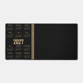 Calendrier 2027, Frette Grecque, Beige sur Noir (Recto)