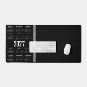 Calendrier 2027, Frette Grecque, Blanc sur Noir (Clavier et souris)