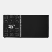 Calendrier 2027, Frette Grecque, Blanc sur Noir (Recto)
