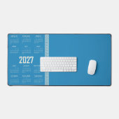 Calendrier 2027, Frette grecque, Cosmic Latte sur (Clavier et souris)