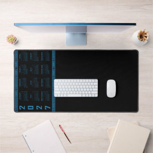 Calendrier 2027, Grecque, Cosmos Bleu sur Noir
