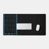 Calendrier 2027, Grecque, Cosmos Bleu sur Noir (Clavier et souris)