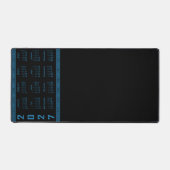 Calendrier 2027, Grecque, Cosmos Bleu sur Noir (Recto)