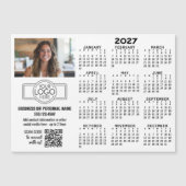 Calendrier 2027 Magnet -- logo, Code QR, Photo (Devant)