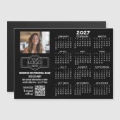 Calendrier 2027 MAGNET - logo, Code QR, Photo NOIR (Devant / Derrière)