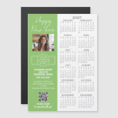 Calendrier 2027 MAGNET - logo, Code QR, Photo Plus (Devant / Derrière)