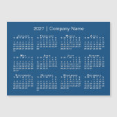 Calendrier 2027 Nom de l'entreprise Bleu Magnet (Devant)