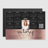 Calendrier 2027 Notaire Rose Noir Code QR Magnet (Devant / Derrière)