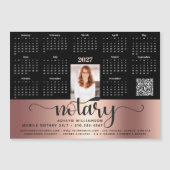 Calendrier 2027 Notaire Rose Noir Code QR Magnet (Devant)