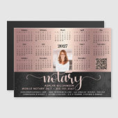 Calendrier 2027 Notaire Rose Noir Code QR Magnet (Devant / Derrière)