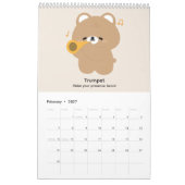 Calendrier 2027 Ours Musicien (Feb 2027)