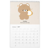 Calendrier 2027 Ours Musicien (Jan 2027)