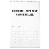Calendrier 2027 Pickleball Citations Drôles Dink P (Feb 2027)