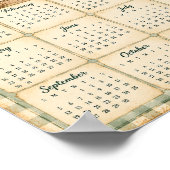 Calendrier 2027 Poster mural (Gingham/Citron) (Coin)