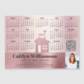 Calendrier 2027 Rose Magnet Code QR Photo Agent Im (Devant)