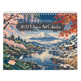Calendrier 2027 Saisons du Japon Art Ukiyo-e | 12 Vues Scéniq