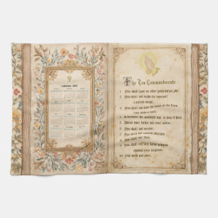 Calendrier 2027 Serviette Dix Commandements Monast
