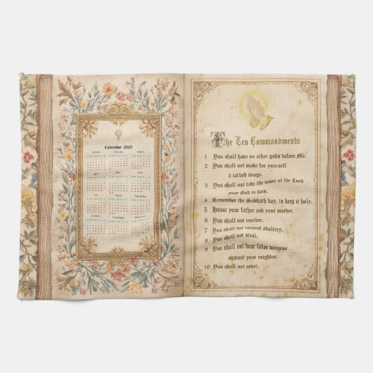 Calendrier 2027 Serviette Dix Commandements Monast (Horizontal)