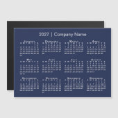Calendrier 2027 Société Nom Magnet Bleu Marine (Devant / Derrière)