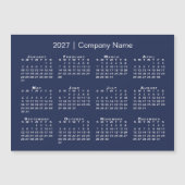 Calendrier 2027 Société Nom Magnet Bleu Marine (Devant)