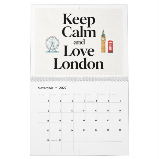 calendrier 2027 sur le thème de Londres (Nov 2027)