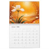 Calendrier 202x année avec fleurs de vanille (Jan 2026)
