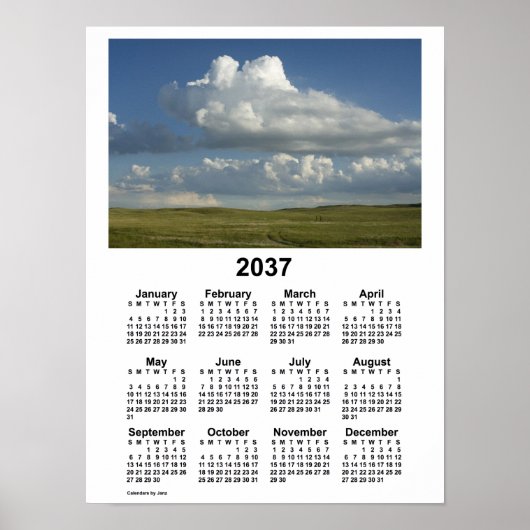 Calendrier 2037 Nebraska Sandhills par Janz Poster (Devant)