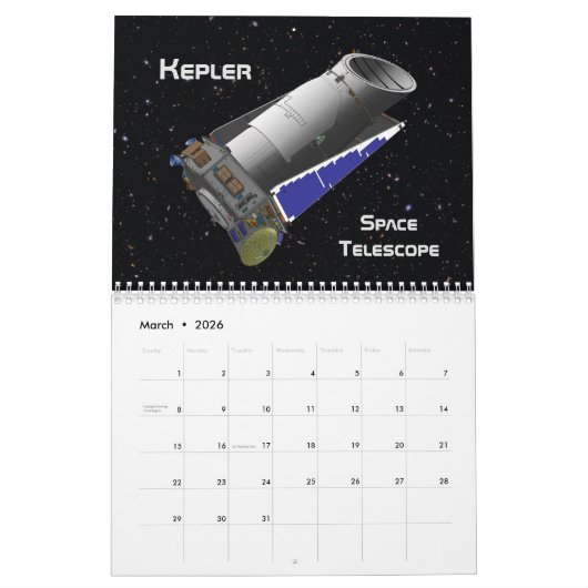Calendrier 20xx Spacecraft (Mar 2026)