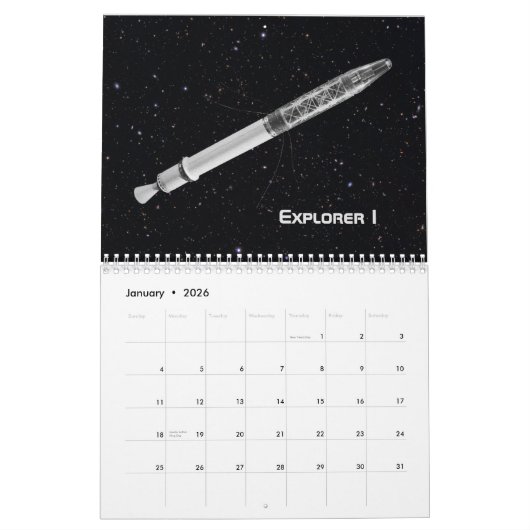 Calendrier 20xx Spacecraft (Jan 2026)