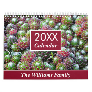 Calendrier 20XX Succulents Amateurs Jardin Personnalisé mensu