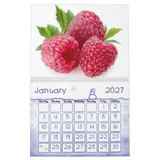 Calendrier 23 de fruit et de nourriture (Jan 2027)