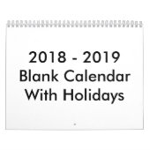 Calendrier 24 Mois Blanc 2018-2019 Avec Vacances (Protection)