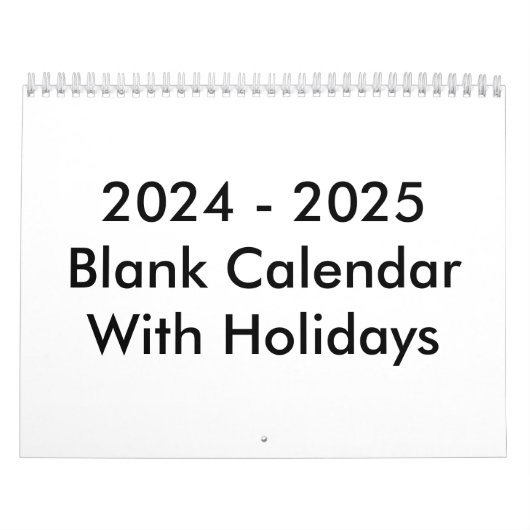 Calendrier 24 Mois Blanc 2024-2025 Avec Vacances (Protection)