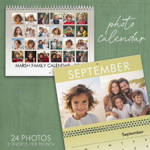 Calendrier 24 Photo - 2 Par Mois Famille Moderne