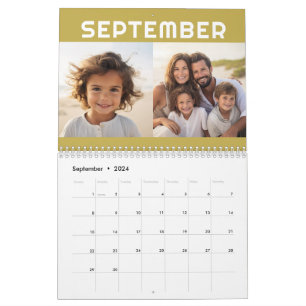 Calendrier 24 Photos - 2 par mois Famille moderne