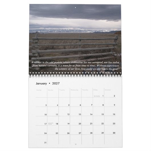 Calendrier 2 de paysage (Jan 2027)